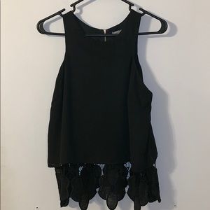 Black Lace Flower Crop Top